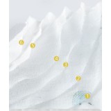 Prosop muselina/bumbac REDQUIT, mov, 70 X 90 CM, pentru copii/ bebelusi, cu flori
