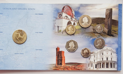 M01 Insula Man set monetarie 7 monede 2017 5 lire Pounds foto