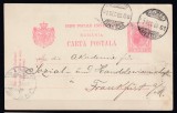 ROMANIA 1896 CP 41 REGELE CAROL SPIC DE GAU 10 BANI INTREG POSTAL CIRCULAT 1905, Stampilat