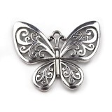 Cumpara ieftin Pandantiv decorativ metalic 50 x 56 mm Fluture platinum, Crisalida