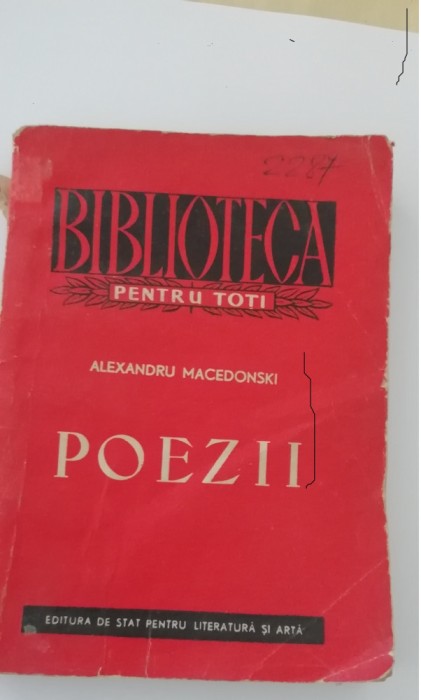 myh 44f - BPT - Alexandru Macedonski - Poezii - ed 1955