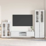 Cumpara ieftin Set comoda TV FLORIN 3 buc. 150 x 39 x 30 cm Alb foarte lucios
