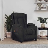 VidaXL Fotoliu de masaj electric rabatabil, negru, textil