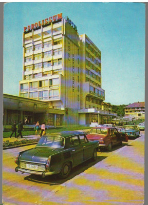 CPI B 12291 CARTE POSTALA - ZALAU. HOTEL POROLISSUM, AUTOTURISM DE EPOCA foto