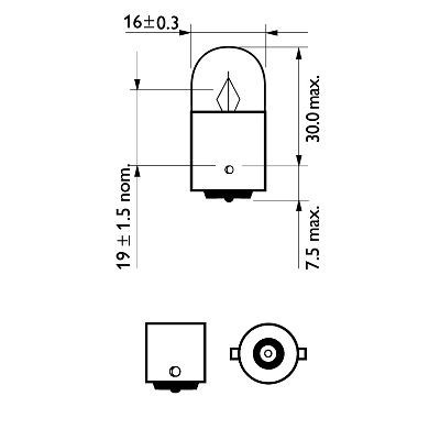 Set 2 Becuri Auxiliare R5w Ba15s 12V (Blister) Philips 137751 12821B2 foto