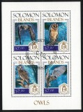 Timbre Insulele Solomon 2013, Fauna, Bufnite, Set Complet, Colita + Bloc