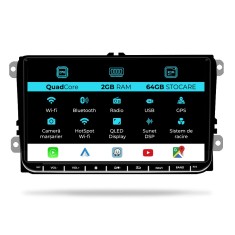 Navigatie Dedicata Skoda, Android, 9Inch, 2Gb Ram, 64Gb stocare, Bluetooth, WiFi, Apple Carplay Android Auto