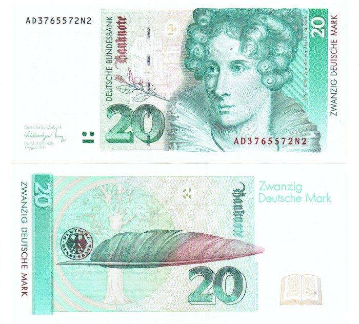 Germania West Germany 20 Mark 1991 P-39 UNC