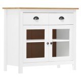 Cumpara ieftin Servanta Hill, alb, 90x40x80 cm, lemn masiv de pin