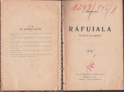 C8456N Răfuiala, nuvele și schițe de Liviu Rebreanu, ediția I, 1919, București foto