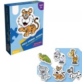 Puzzle Educational Animale din Jungla pentru Copii &ndash; Set cu 6 Modele Colorate, +3 Ani
