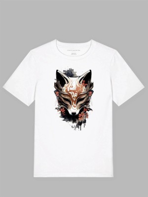 Tricou alb, Fox, bumbac 100% foto
