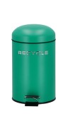 Cos gunoi cu pedala metal verde 17 x 25 cm, 3 L