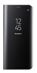 Husa compatibila cu Samsung Galaxy S8 Plus, Protectie Flip Cover, Clear View, Mirror, Stand, Negru