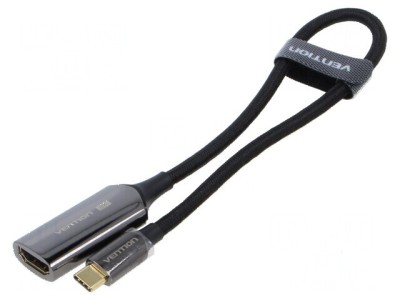 Cablu HDMI USB-C negru 0.25m foto