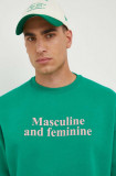 Cumpara ieftin United Colors of Benetton bluza barbati, culoarea verde, cu imprimeu