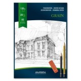 Bloc desen A3, 20 file - 120gsm, AURORA Grain - carton alb