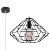 Lampă Suspendată Umberto Neagră Din Oțel, 1 Bec, Stil Industrial, De Interior