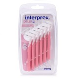 Set 6 periuțe interdentare Dentaid Interprox Plus, unghi L 90&deg;, conice, roz, ISO 0,6 mm