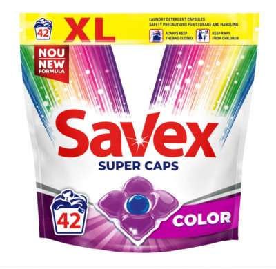 Detergent Savex Super Caps Color, 42 spalari foto