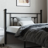 VidaXL Tăblie de pat metalică, negru, 107 cm