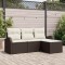 vidaXL Set de canapele pentru grădină 4 pcs maro și alb Rattan poli 3354657