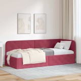 vidaXL Cadru de pat colțar cu headboard Roșu Vin 80 x 200 cm Catifea 42016517