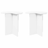vidaXL Masă laterală 2 pcs Alb &Oslash; 39 x 38 cm Lemn prelucrat 8001080