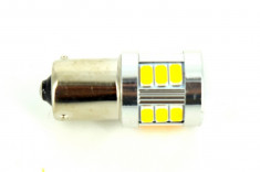 Bec o Faza T.N BAU15S 5630 18SMD canbus 9V-30V nonpolar lumina: portocalie ManiaCars foto