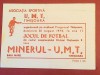 Program meci fotbal &quot;MINERUL&quot; BAIA MARE - UMT TIMISOARA (30.08.1970)