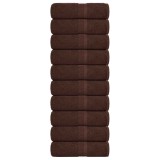 vidaXL Prosoape pentru oaspeți 10 buc maro 360 g/m&sup2; 100% bumbac