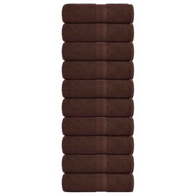 vidaXL Prosoape pentru oaspeți 10 buc maro 360 g/m&amp;sup2; 100% bumbac foto