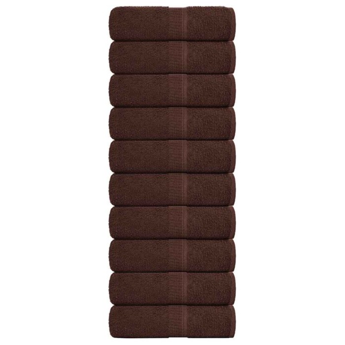 vidaXL Prosoape pentru oaspeți 10 buc maro 360 g/m&sup2; 100% bumbac