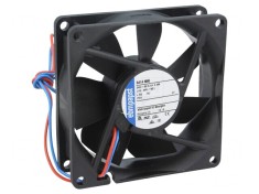 Ventilator axial DC 24V 80x80x25mm 78m3/h 37dBA cu rulment foto