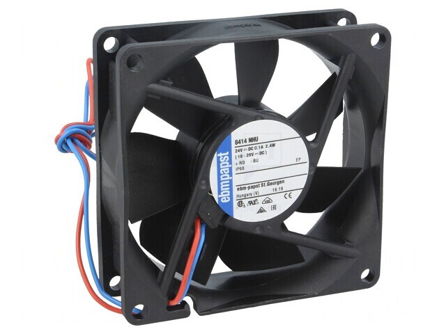 Ventilator axial DC 24V 80x80x25mm 78m3/h 37dBA cu rulment