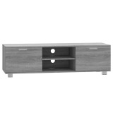 Cumpara ieftin Comoda TV, gri sonoma, 140x40,5x35 cm, lemn prelucrat