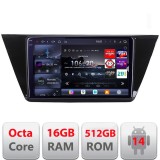 Navigatie Volkswagen Touran 2016- Edotec Kit-3144 8 core QLED 2K 16+512GB 360 Android Waze USB Navigatie Internet Youtube Radio