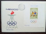 FDC ROMANIA - JOCURILE OLIMPICE DE VARA MEXICO 1968, COLITA NEDANTELATA, Romania de la 1950, Sport