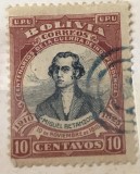 Timbre America Interbelica TMB1AMC Bolivia 10 BOLIVARS