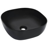 Cumpara ieftin Chiuveta de baie, negru, 42,5x42,5x14,5 cm, ceramica
