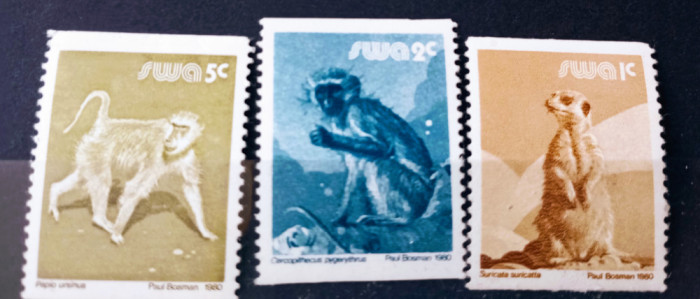 Africa 1980 fauna maimuțe serie 3v nestampilata