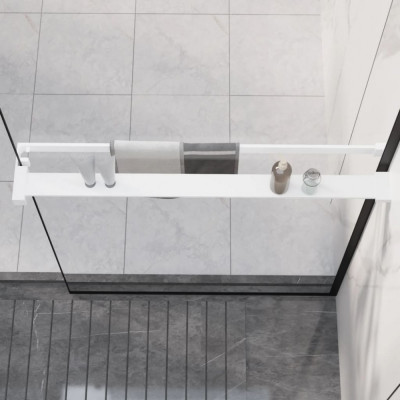 vidaXL Raft de duș pentru perete cabină de duș, alb, 80 cm, aluminiu foto