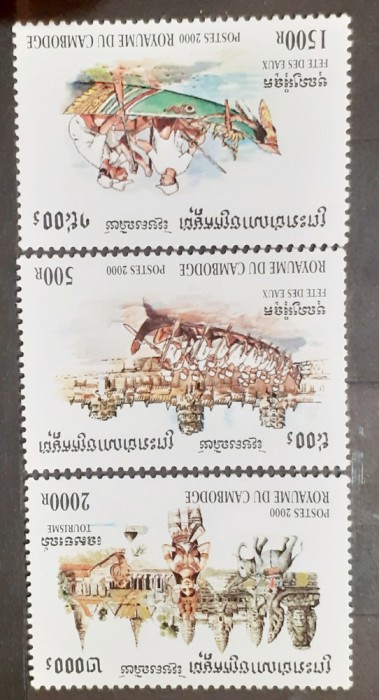 CAMBODGIA 2000 turism cambodgian SERIE 3V. nestampilata