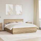 Cumpara ieftin Cadru de pat Stejar Sonoma 200 x 200 cm Lemn prelucrat