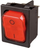 Intr CR 31.5x25x16.2mm ON-OFF 20A 250Vac rocker rosu iluminat