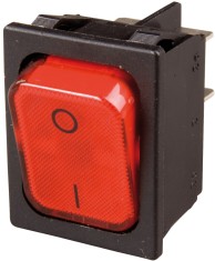 Intr CR 31.5x25x16.2mm ON-OFF 20A 250Vac rocker rosu iluminat