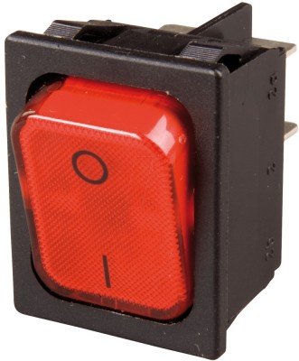 Intr CR 31.5x25x16.2mm ON-OFF 20A 250Vac rocker rosu iluminat foto