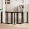 VidaXL Poartă de acces pentru c&acirc;ini pliabilă, 2 panouri, neagră, 160 cm, lemn de plop 352192