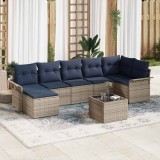 vidaXL Set de canapele pentru grădină 8 pcs Gri poliratan 3354134