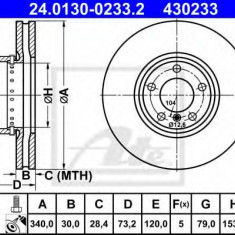 Disc frana BMW Seria 1 (F21) (2011 - 2016) ATE 24.0130-0233.2